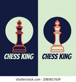 chess king logo design vector template. Chess icon. Chess Strategy symbol template for graphic, Chess King Icon In Flat Style Vector For Apps.