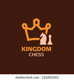 Chess with king logo design vector graphic symbol icon sign illustration creative idea