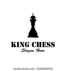 Chess king logo vector icon illustration template design