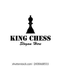 Chess king logo vector icon illustration template design