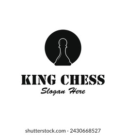 Chess king logo vector icon illustration template design