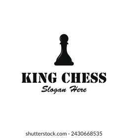 Chess king logo vector icon illustration template design