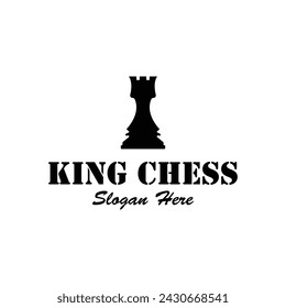 Chess king logo vector icon illustration template design