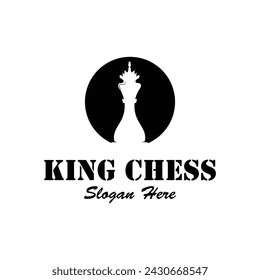 Chess king logo vector icon illustration template design