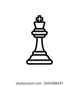 Chess King Outline Icon Vector Illustration