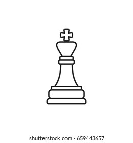 Chess King Outline Icon Vector Isolated Stock Vector (Royalty Free ...