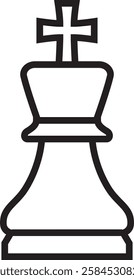 Chess king outline minimal icon