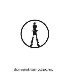 chess king pawn circle   icon vector illustration design template