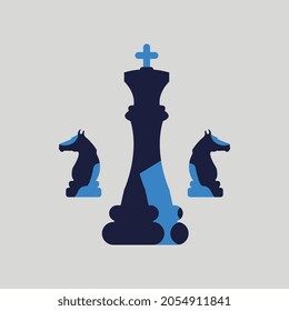 Chess  king and pawn leader vector illsutration.