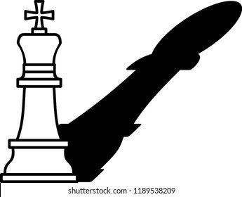 Chess king with pawn shadow