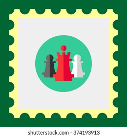 Chess king and pawns