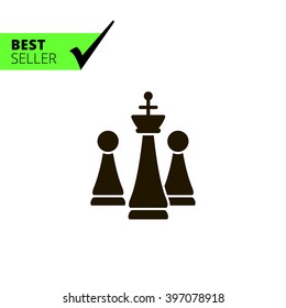 Chess king and pawns