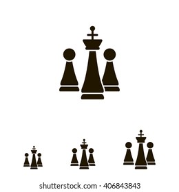 Chess king and pawns