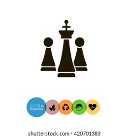 Chess king and pawns