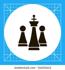 Chess king and pawns