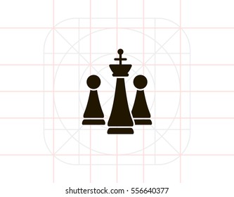 Chess king and pawns