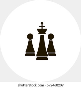 Chess king and pawns