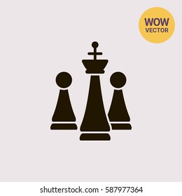 Chess king and pawns