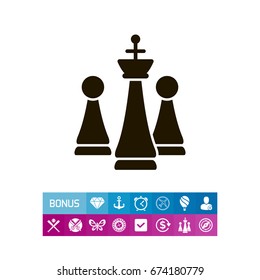 Chess king and pawns