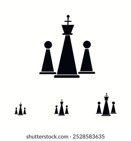 Chess king and pawns on the chess board Vector