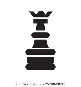 Chess King piece Icon Silhouette