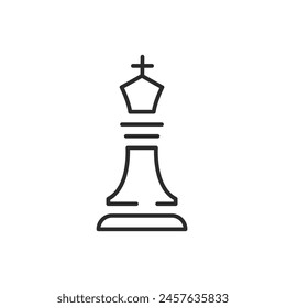 Chess king piece icon. Simple vector illustration representing the most important piece in chess, symbolic of strategy and leadership. For use in apps, games, educational materials related to chess 
