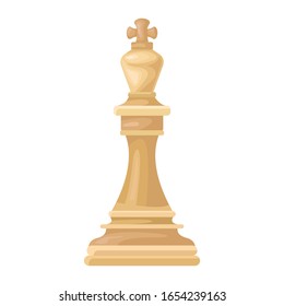 Chess King piece, isolated vector illustration.