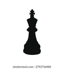 Chess King Piece Silhouette Vector Illustration. Conceptual Business Strategy Leader Grandmaster Chess Silhouette.