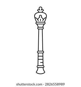 Chess king piece standing on transparent background illustration