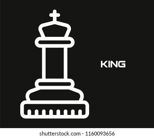 CHESS KING PIECE VECTOR ICON 