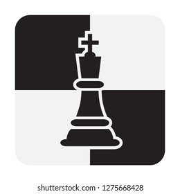 Chess King Pieces isolated on white background. Chessboard King Silhouettes Vector Illustration.