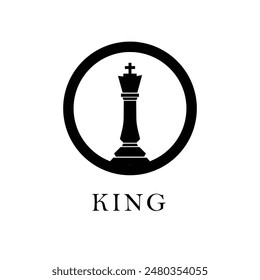 Chess king sign. Chess board game. Vector illustration