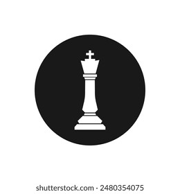 Chess king sign vector. Chess board game