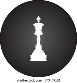 Chess king simple icon on colorful round background