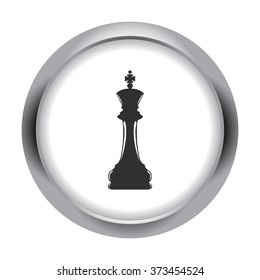 Chess king simple icon on colorful round background