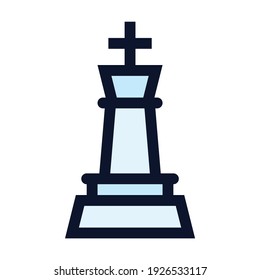 Chess King. Simple Vector Color Icon.