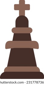 Chess King Vector Icon Flat Style