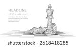 Chess kings. Win in game, AI in chess, chess strategy, digital manager, business competition, innovation challenge, AI assistant, political checkmate, technological success concept.