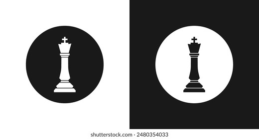 Chess knight black and white icon vector.