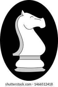 Chess knight figure, illustration, vector on white background.