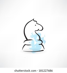 chess knight grunge icon