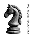 chess knight horse isolated on white background retro halftone texture cut-out collage element for mixed media vintage magazine style trendy design poster banner cover intelligence competion game