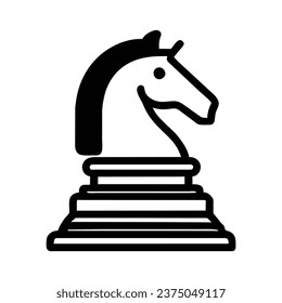 Chess Knight Horse line art logo, icon design vector isolated