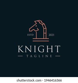 Chess knight horse logo silhouette Vintage Retro Design Vector Stock