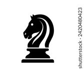 Chess Knight Horse Stallion Statue Sculpture silhouette logo design