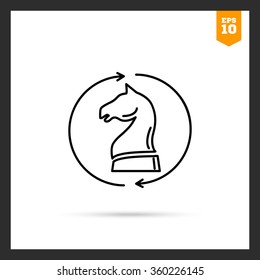 Chess knight icon 