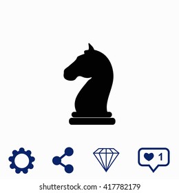Chess knight icon.