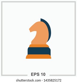 Chess knight icon colored isolated vector illustration