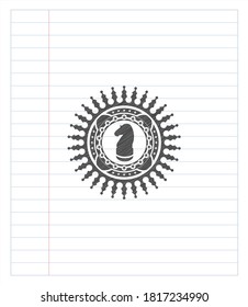chess knight icon emblem draw with pencil effect. Vector Illustration. Detailed.