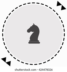 Chess knight icon Flat Design. Isolated Illustration.